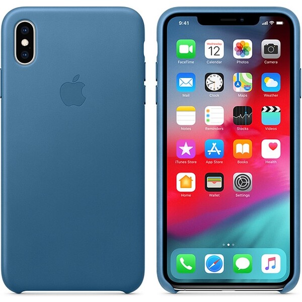Apple-kozene-pouzdro-iPhone-XS-Max-modrosede