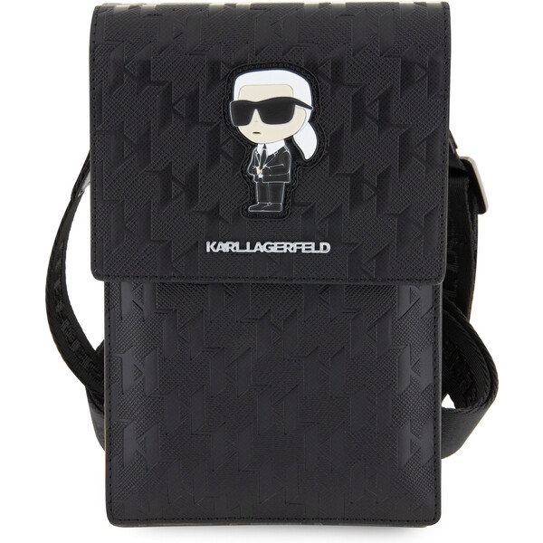 Karl-Lagerfeld-Saffiano-Monogram-Ikonik-NFT-Wallet-Bag-pouzdro-cerne