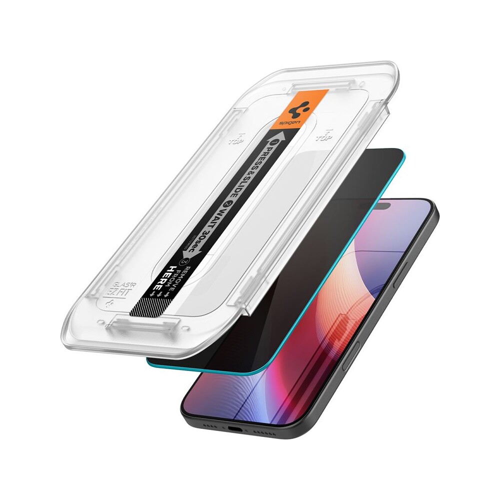 Spigen-Glass-tR-EZ-Fit-HD-Privacy-tvrzene-sklo-iPhone-16-Pro-cire