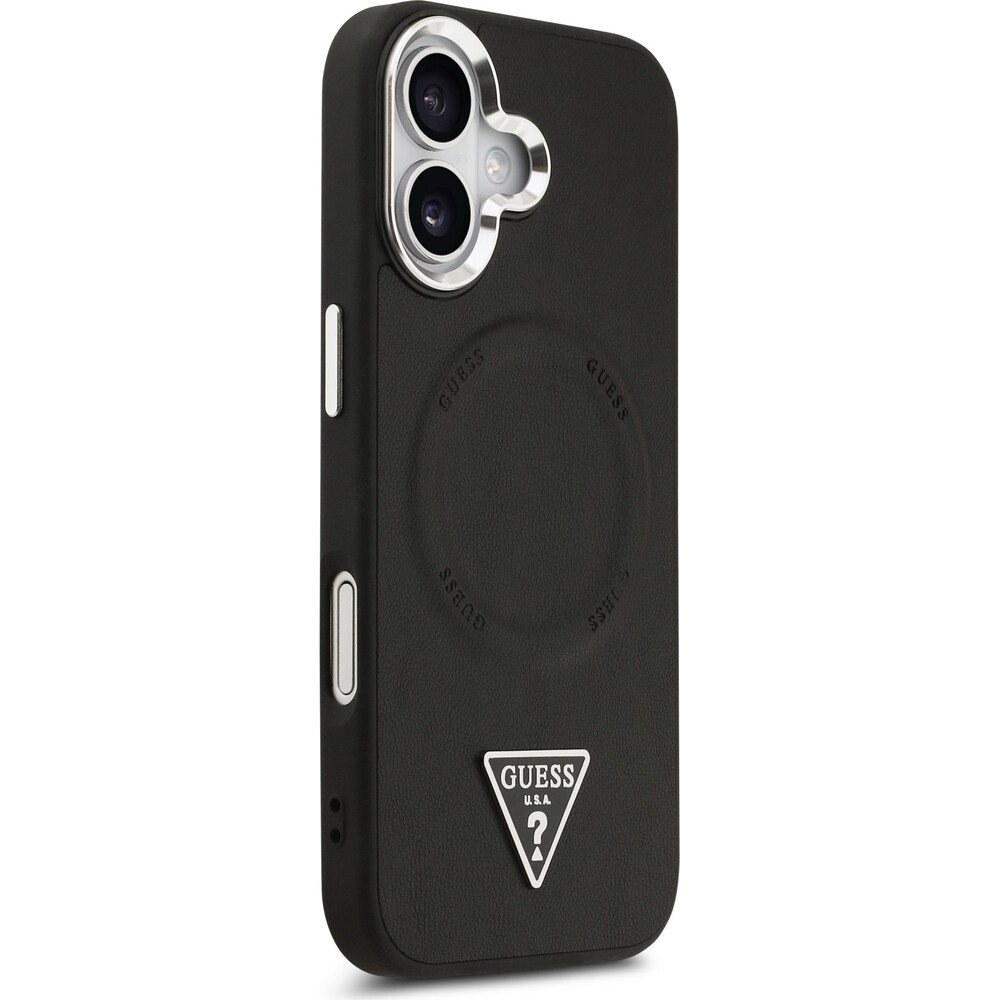 Guess-PU-Leather-Triangle-Logo-MagSafe-kryt-iPhone-17-cerny
