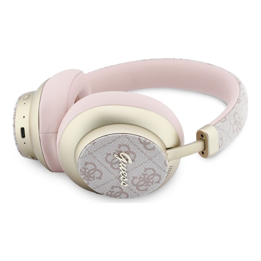 Guess-PU-4G-Gold-Script-Metal-Logo-ENC-bezdratova-sluchatka-ruzova