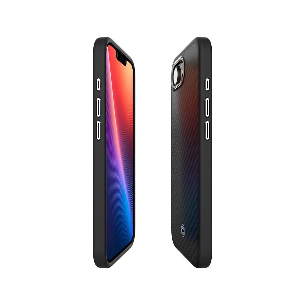 Spigen-Enzo-Aramid-MagSafe-kryt-iPhone-17e-16e-matne-cerny
