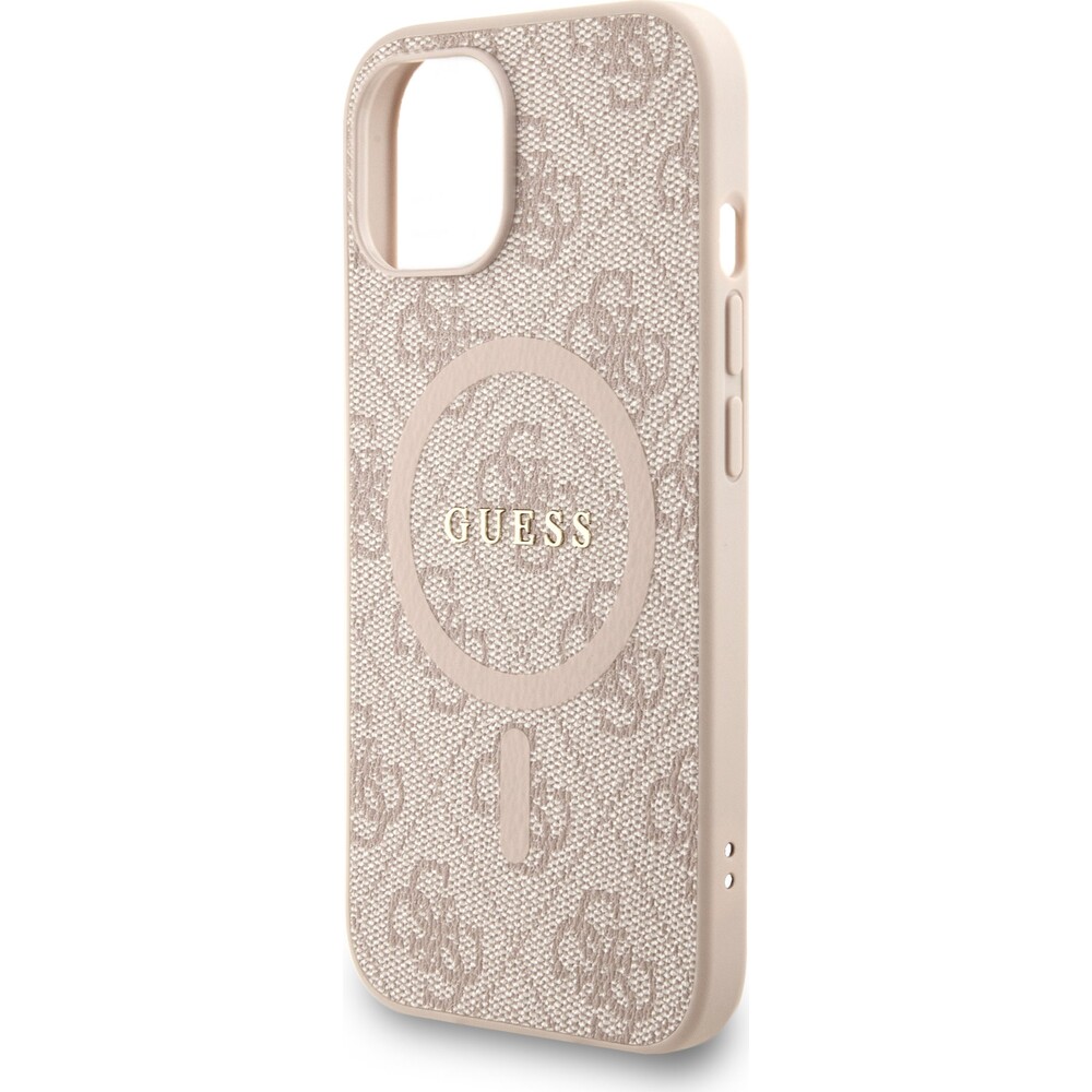 Guess-PU-Leather-4G-Colored-Ring-Strap-MagSafe-kryt-iPhone-14-ruzovy