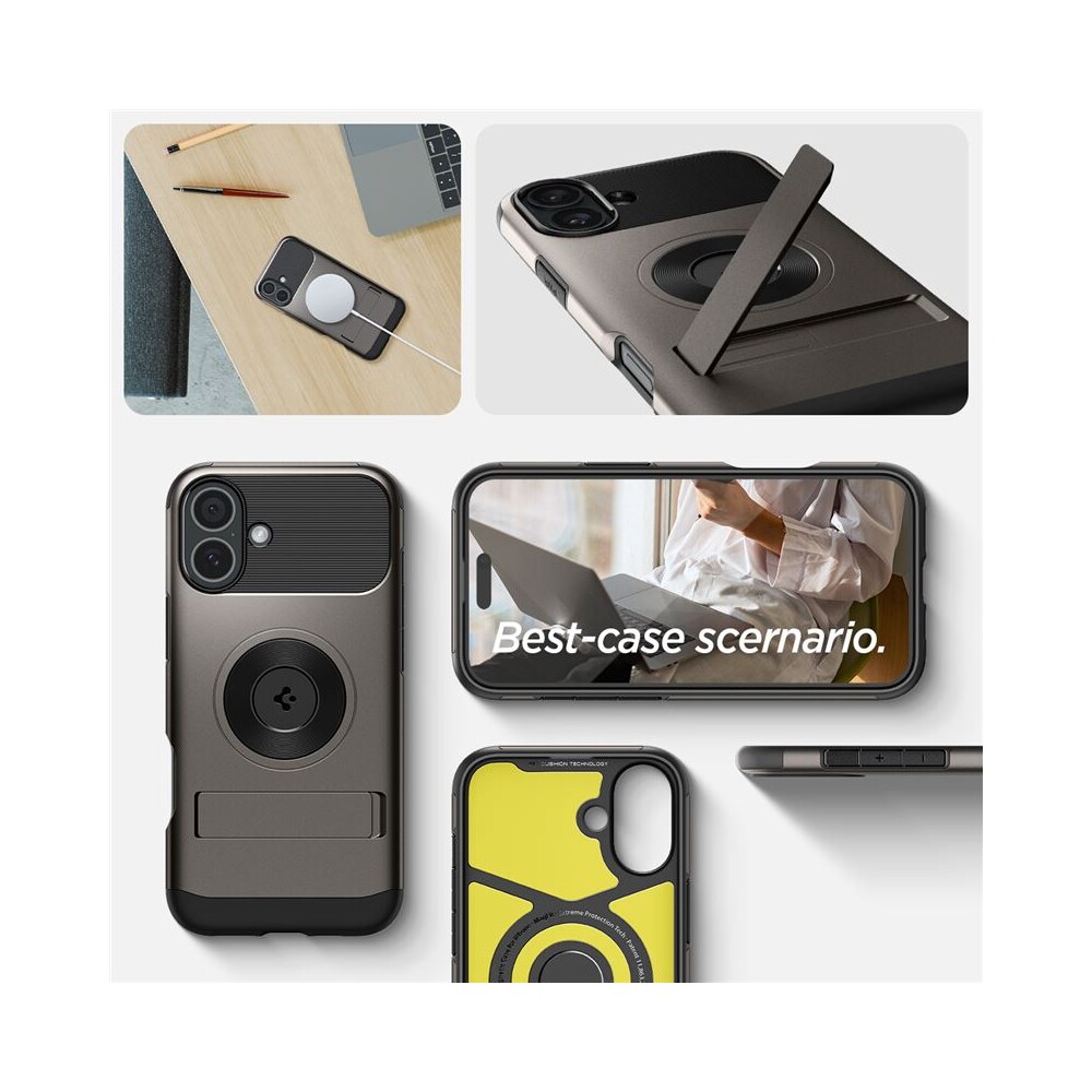 Spigen-Slim-Armor-MagSafe-kryt-iPhone-16-gunmetal