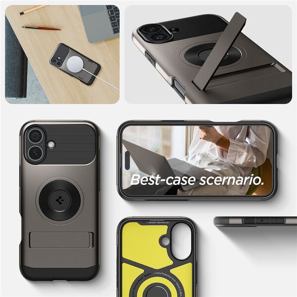 Spigen-Slim-Armor-MagSafe-kryt-iPhone-16-gunmetal