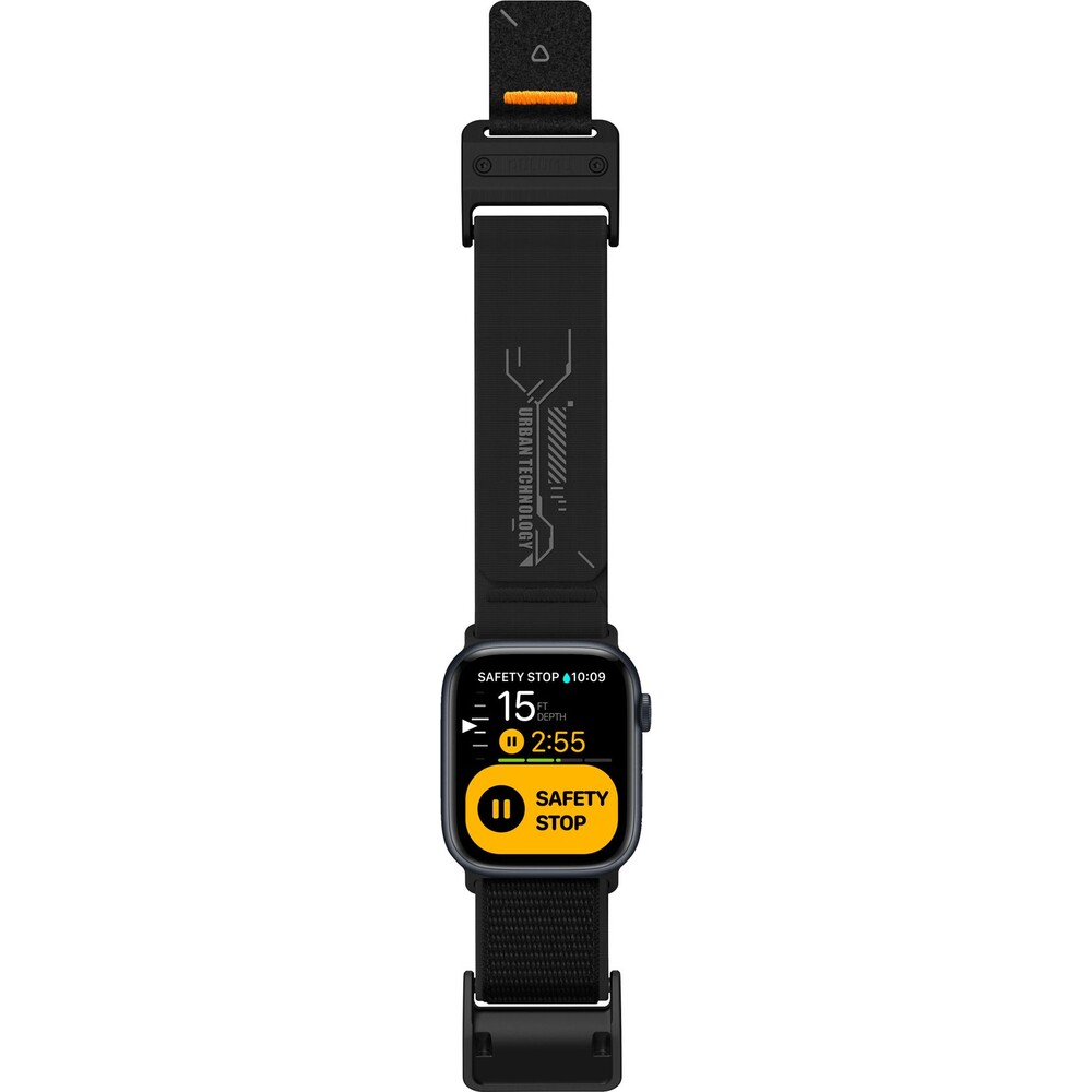 Aulumu-A11-Mag-Buckle-Slim-reminek-Apple-Watch-49-46-45-44-42mm-Black-Buckle-Black-Strap