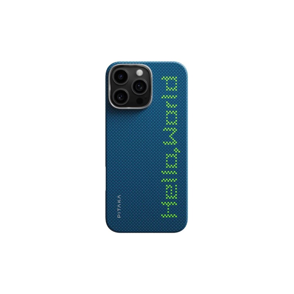 Pitaka-Tactile-Woven-Case-kryt-iPhone-16-Pro-Hello-World