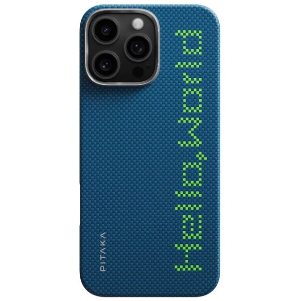 Pitaka-Tactile-Woven-Case-kryt-iPhone-16-Pro-Hello-World
