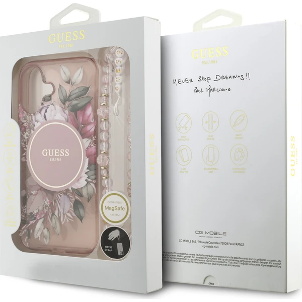 Guess-IML-Flowers-Strap-MagSafe-kryt-iPhone-17-ruzovy
