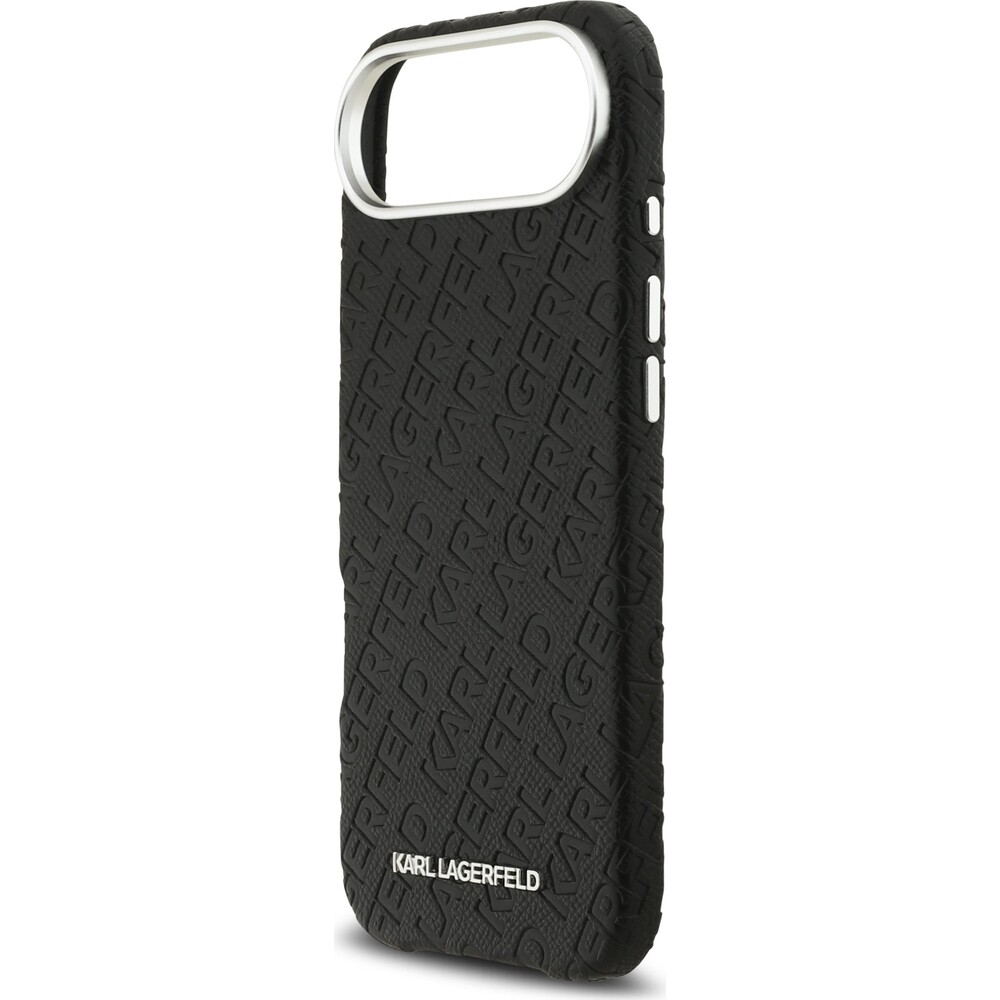 Karl-Lagerfeld-Grained-PU-Repeated-Logo-MagSafe-kryt-iPhone-Air-cerny