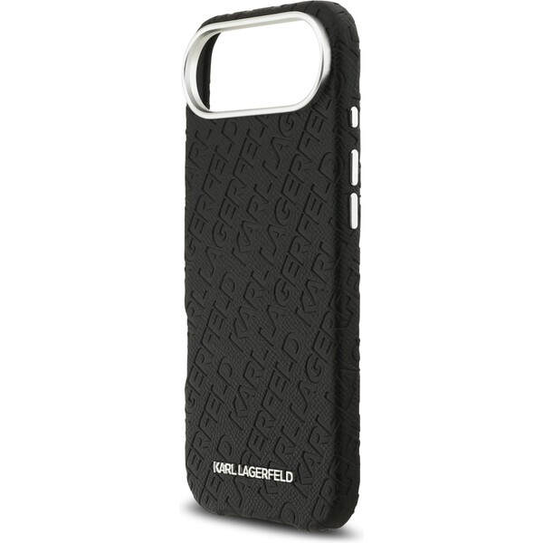 Karl-Lagerfeld-Grained-PU-Repeated-Logo-MagSafe-kryt-iPhone-Air-cerny