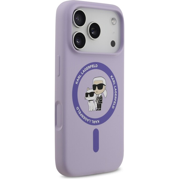 Karl-Lagerfeld-Liquid-Silicone-Karl-and-Choupette-MagSafe-kryt-iPhone-17-Pro-fialovy