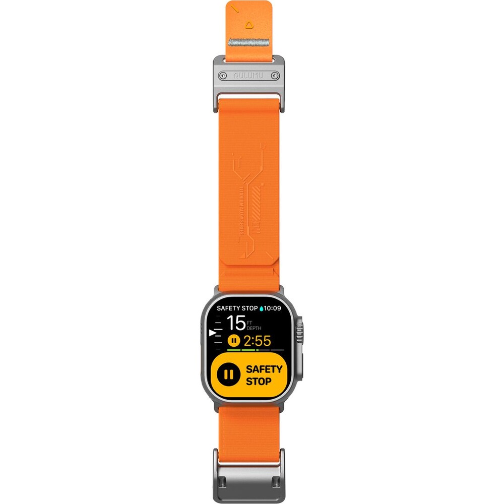 Aulumu-A11-Mag-Buckle-Slim-reminek-Apple-Watch-49-46-45-44-42mm-Silver-Buckle-Orange-Strap