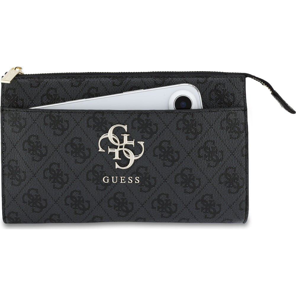 Guess-PU-4G-Metal-Logo-kabelka-na-telefon-cerna