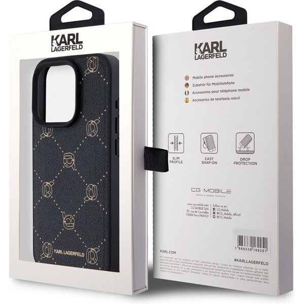 Karl-Lagerfeld-PU-Karl-Heads-Pattern-Magsafe-zadni-kryt-pro-iPhone-15-Pro-Max-cerny