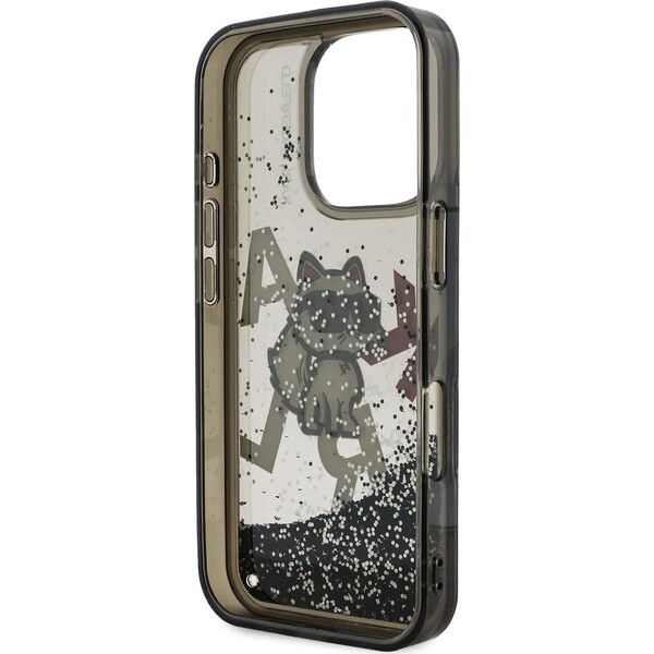 Karl-Lagerfeld-Liquid-Glitter-Scattered-Choupette-kryt-iPhone-16-Pro-Max-cerny
