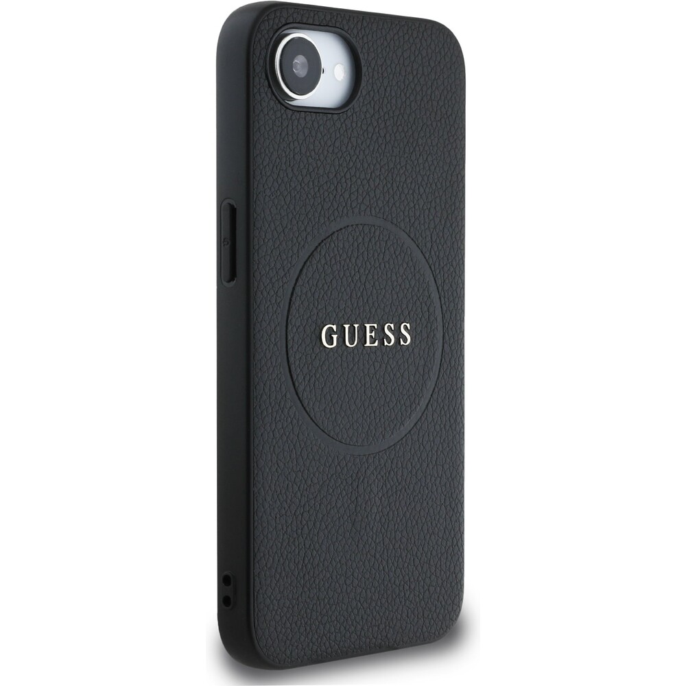 Guess-PU-Grained-Classic-Logo-MagSafe-kryt-iPhone-17e-16e-cerny