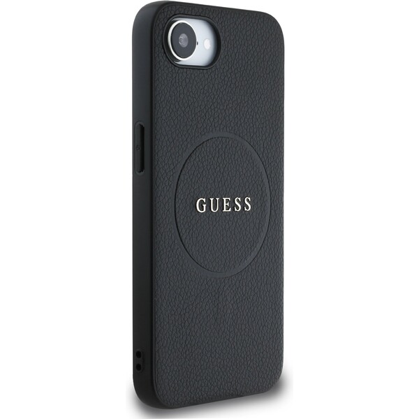 Guess-PU-Grained-Classic-Logo-MagSafe-kryt-iPhone-17e-16e-cerny