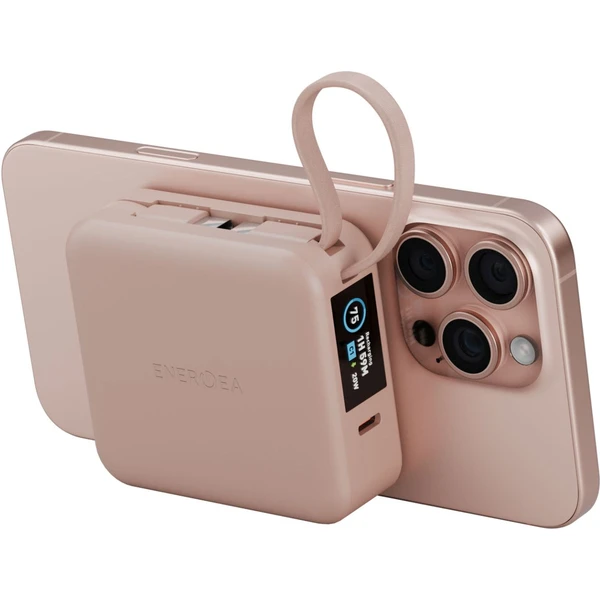 ENERGEA MagPac Mini Plus MagSafe powerbanka s kabelem, 10000mAh, růžová - Powerbanky - Hlavní obrázek