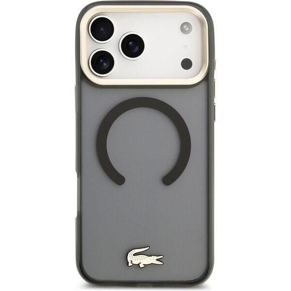 Lacoste-PC-TPU-Frosted-Finish-Gold-Logo-MagSafe-kryt-iPhone-17-Pro-Max-cerny