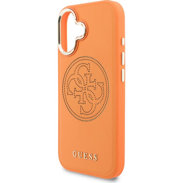 Guess-PU-Perforated-4G-Logo-MagSafe-kryt-iPhone-17-oranzovy