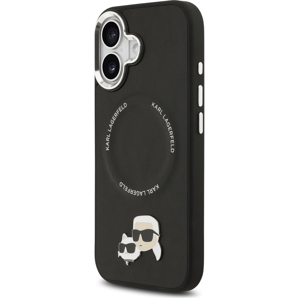 Karl-Lagerfeld-PU-Karl-and-Choupette-Heads-Pins-MagSafe-kryt-iPhone-17-cerny
