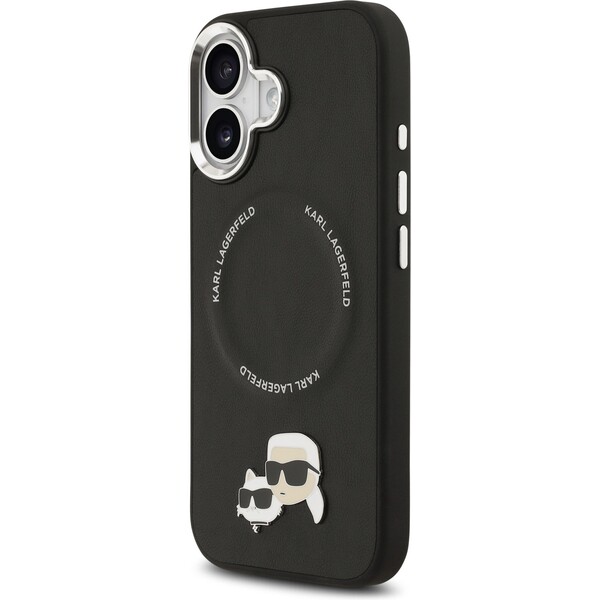 Karl-Lagerfeld-PU-Karl-and-Choupette-Heads-Pins-MagSafe-kryt-iPhone-17-cerny