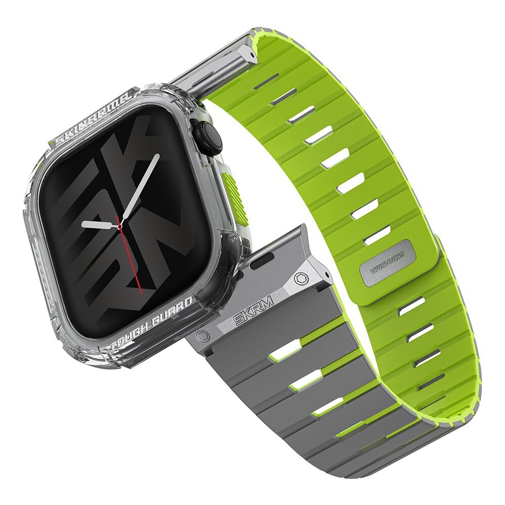SKINARMA-Gemini-Atom-reminek-a-kryt-Apple-Watch-46mm-limetkovy-neonovy-
