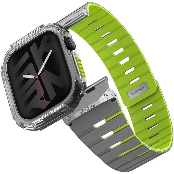SKINARMA-Gemini-Atom-reminek-a-kryt-Apple-Watch-46mm-limetkovy-neonovy-