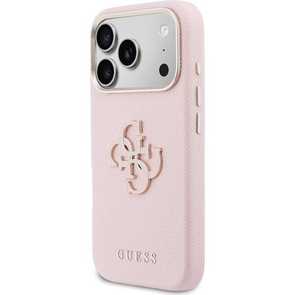Guess-PU-Resin-Logo-kryt-iPhone-17-Pro-ruzovy