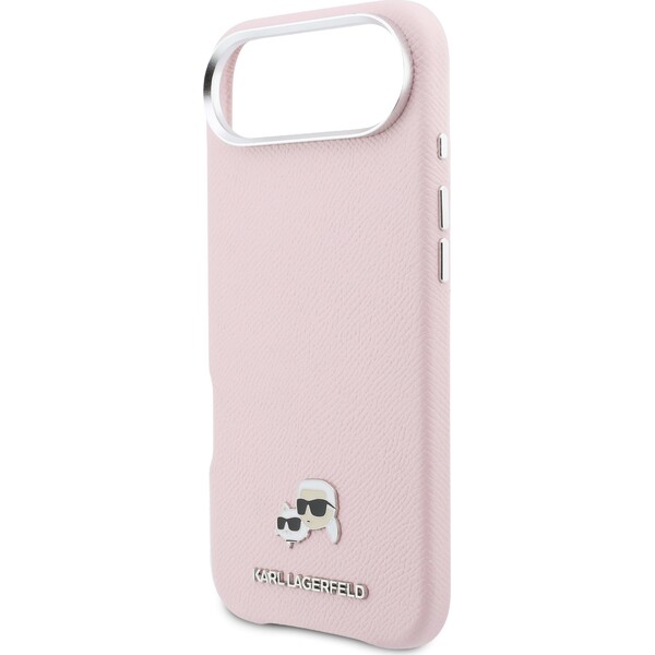 Karl-Lagerfeld-PU-Karl-and-Choupette-Heads-Pins-MagSafe-kryt-iPhone-Air-ruzovy