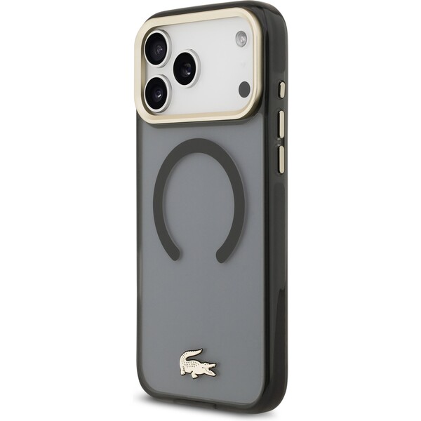 Lacoste-PC-TPU-Frosted-Finish-Gold-Logo-MagSafe-kryt-iPhone-17-Pro-Max-cerny