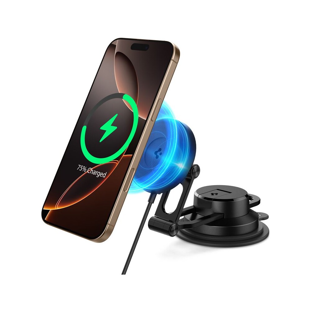 Spigen-OneTap-Pro-4-Dashboard-Windshield-Qi2-MagSafe-drzak-na-sklo-palubovku-s-nabijenim-cerny