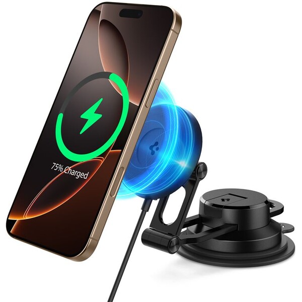 Spigen-OneTap-Pro-4-Dashboard-Windshield-Qi2-MagSafe-drzak-na-sklo-palubovku-s-nabijenim-cerny