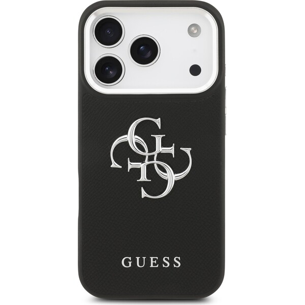 Guess-PU-Grained-4G-Metal-Logo-kryt-iPhone-17-Pro-cerny