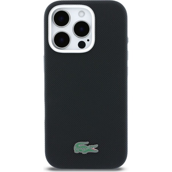 Lacoste-PVC-Iconic-Petit-Pique-Metal-Logo-MagSafe-kryt-iPhone-16-Pro-Max-cerny