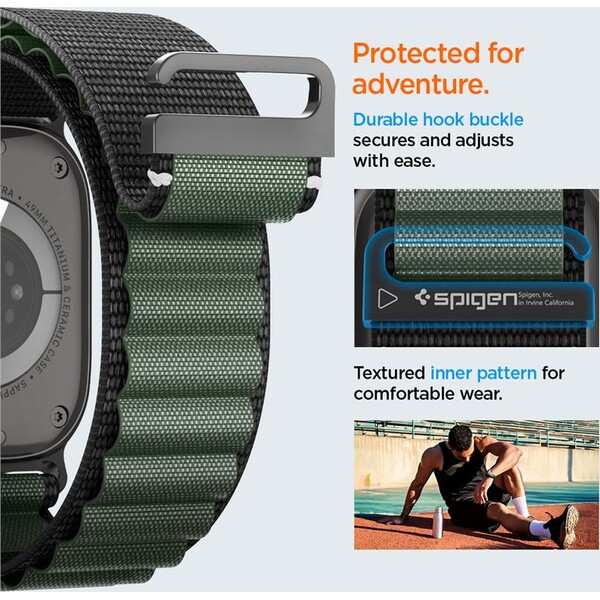 Spigen-Fabric-Band-hook-reminek-Apple-Watch-49-46-45-44mm-cerny-zeleny