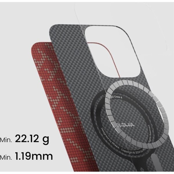 Pitaka-Tactile-Woven-Case-kryt-iPhone-16-Pro-Max-PTK-Red-Gold