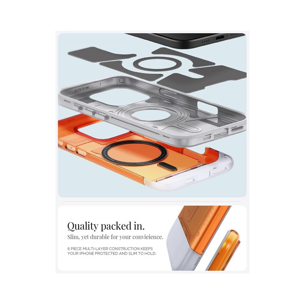 Spigen-Classic-C1-MagSafe-kryt-iPhone-16-Pro-tangerine