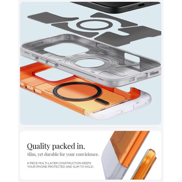 Spigen-Classic-C1-MagSafe-kryt-iPhone-16-Pro-tangerine
