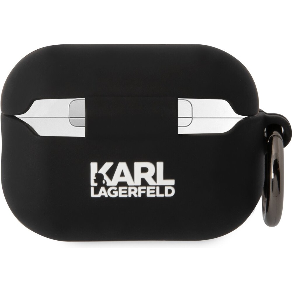 Karl-Lagerfeld-3D-Logo-NFT-Choupette-Head-Silikonove-pouzdro-Airpods-Pro-2-cerne