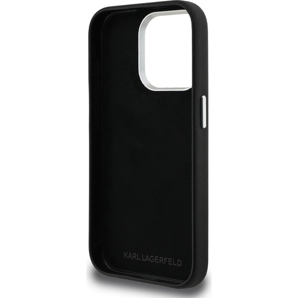 Karl-Lagerfeld-Grained-PU-K-CH-Heads-kryt-iPhone-15-Pro-Max-cerny