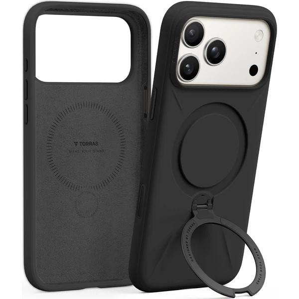 Torras-Ostand-Q3-Silicone-MagSafe-kryt-iPhone-17-Pro-Max-obsidian-black