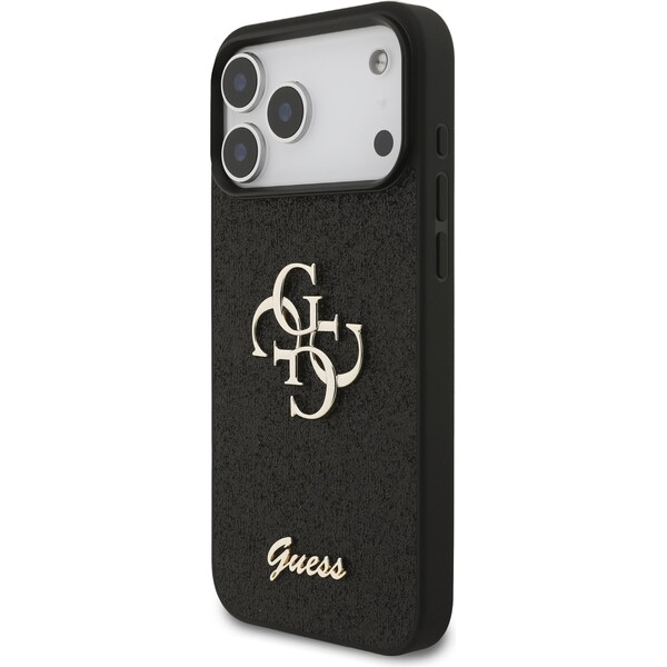 Guess-PU-Fixed-Glitter-4G-Metal-Logo-kryt-iPhone-17-Pro-Max-cerny