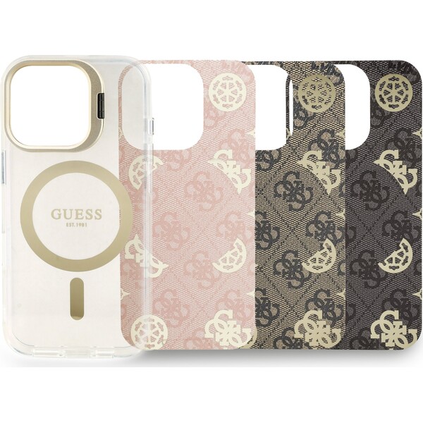 Guess-PC-TPU-Electroplated-Stand-Camera-Frame-MagSafe-kryt-s-vymenitelnym-pozadim-iPhone-16-Pro