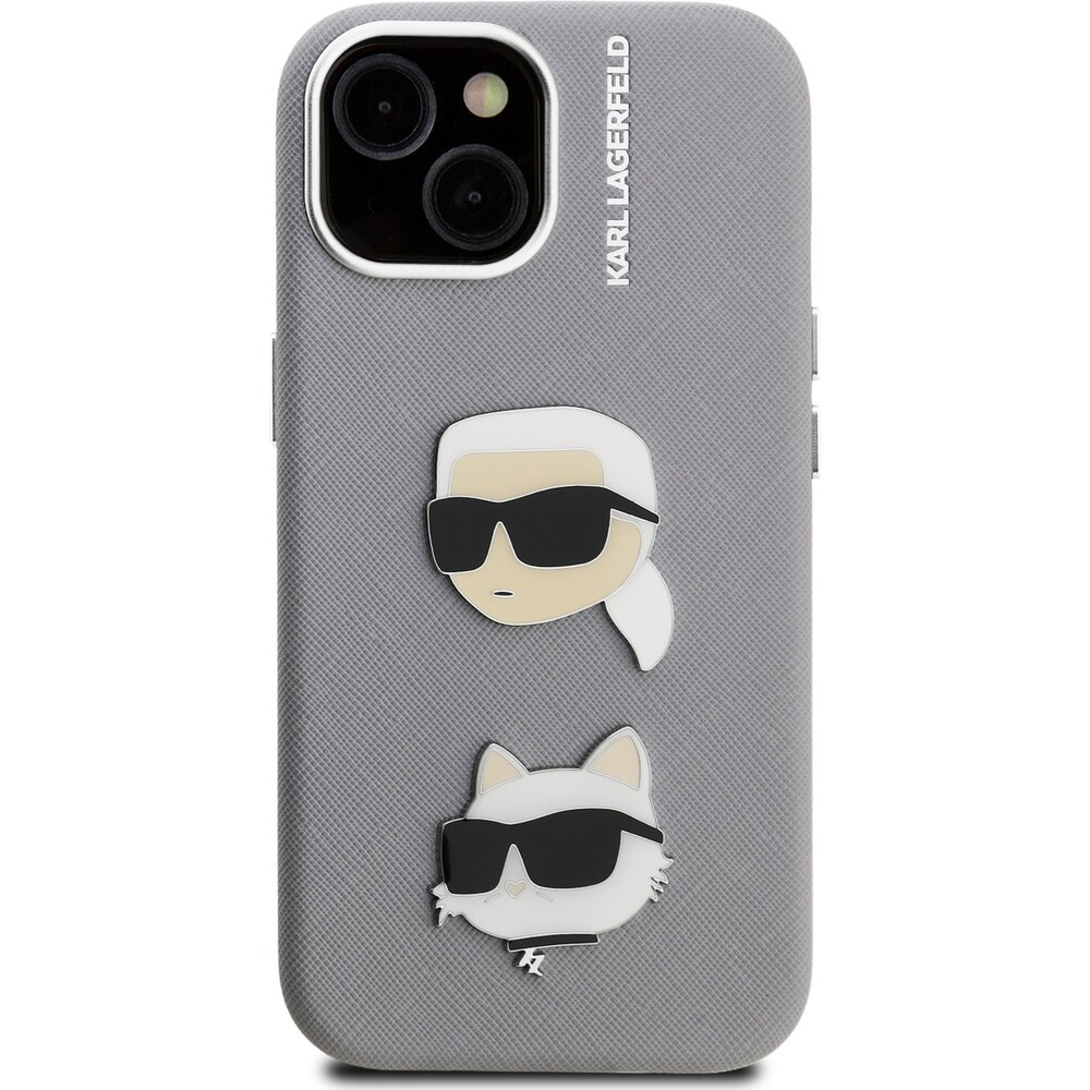 Karl-Lagerfeld-Grained-PU-K-CH-Heads-kryt-iPhone-15-sedy