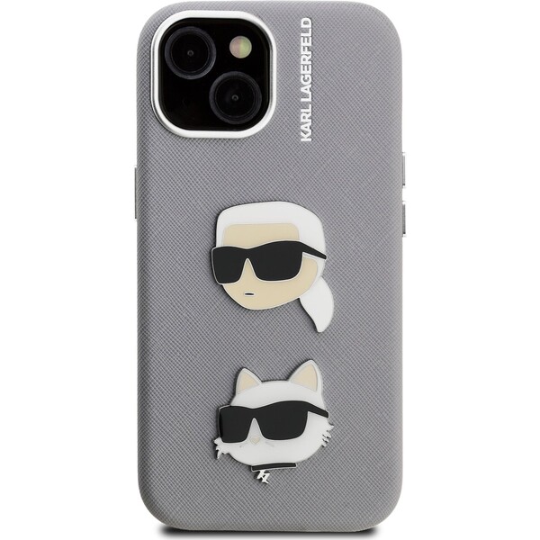 Karl-Lagerfeld-Grained-PU-K-CH-Heads-kryt-iPhone-15-sedy