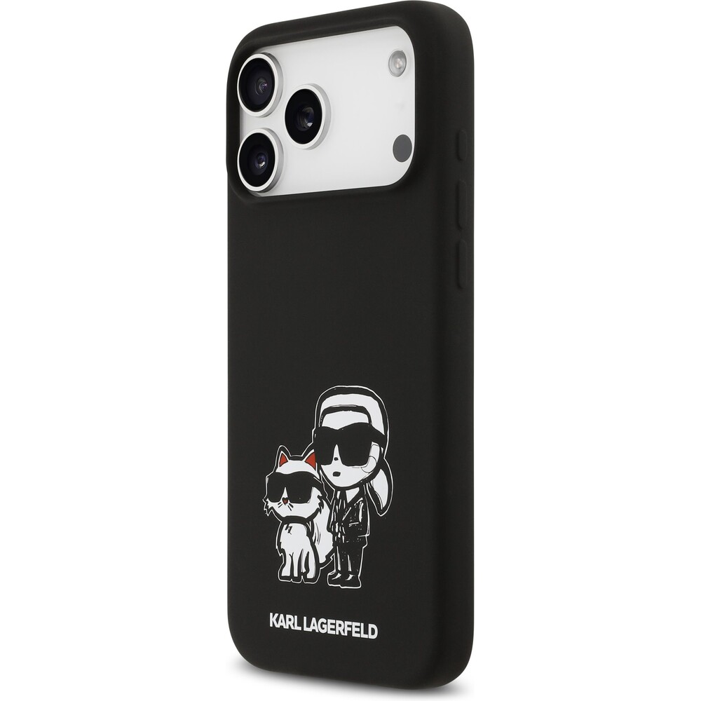 Karl-Lagerfeld-Liquid-Silicone-K-CH-Sketch-MagSafe-kryt-iPhone-17-Pro-Max-cerny