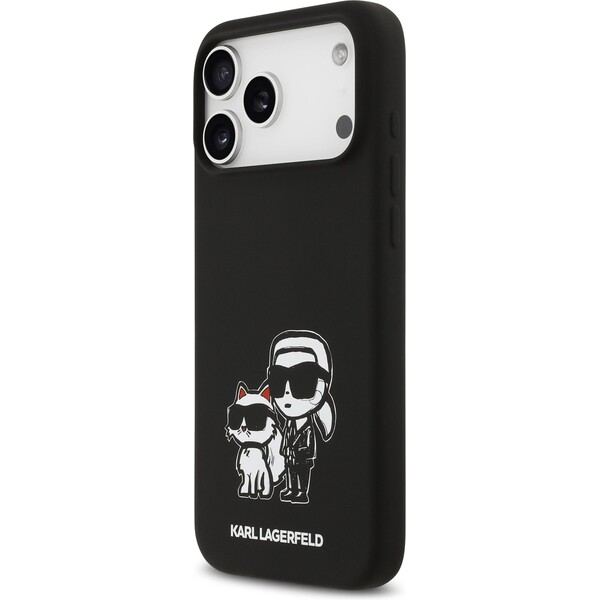 Karl-Lagerfeld-Liquid-Silicone-K-CH-Sketch-MagSafe-kryt-iPhone-17-Pro-Max-cerny