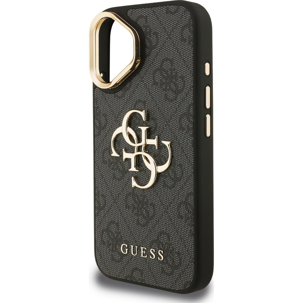 Guess-PU-4G-Metal-Logo-Stand-Camera-Frame-kryt-iPhone-16-cerny
